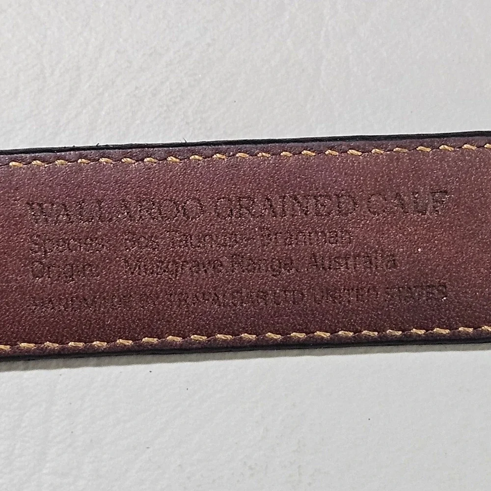 Trafalgar Mens Black Wallaroo Grained Calf Leather Belt Size 40 USA